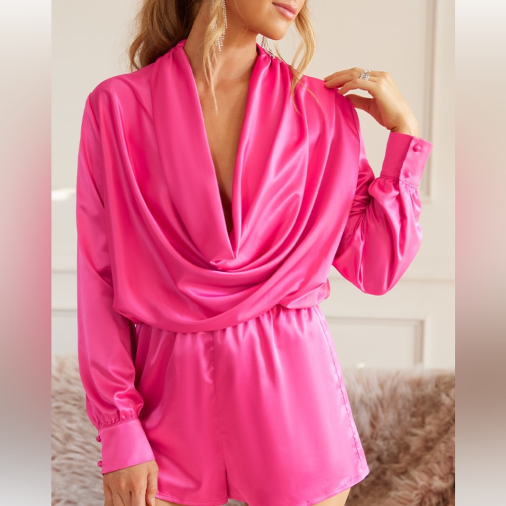 Silk pink romper!